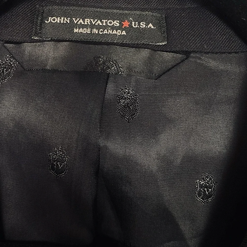 John Varvatos Mens 40R Blazer Solid Black Wool Sport Coat Luxury Suit Jacket